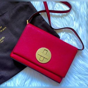 NWOT Kate Spade SALLY Newbury Lane Pillboxred Crossbody LeatherBag